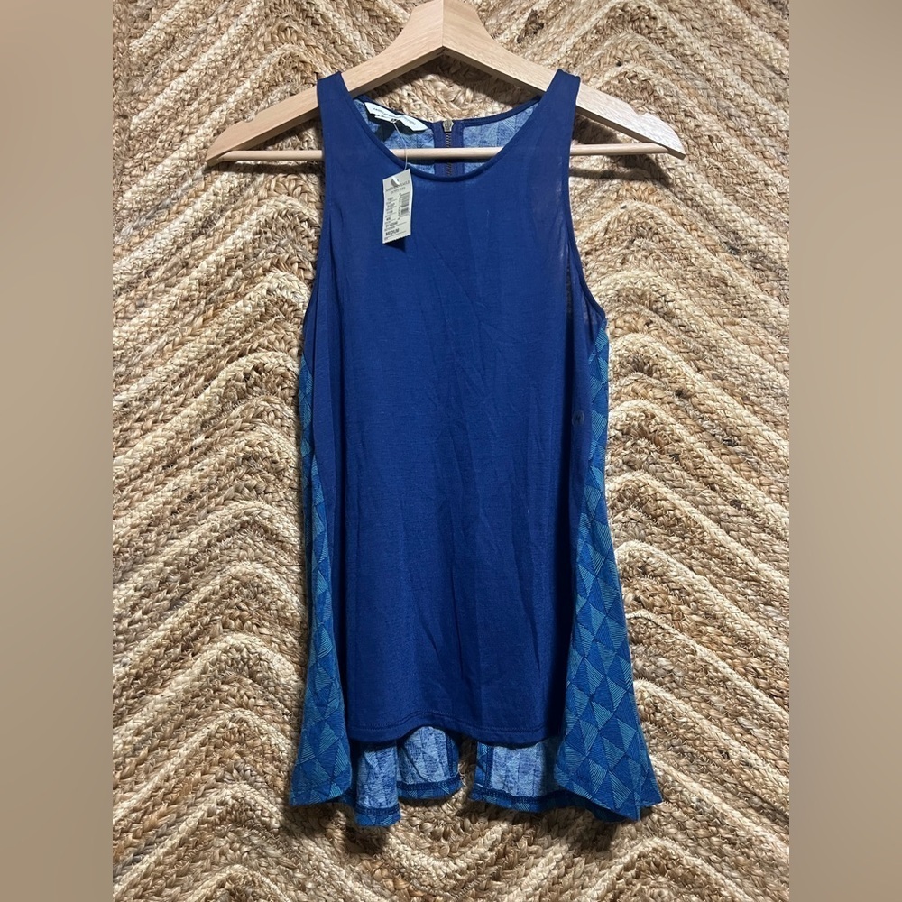 American Eagle Women's Blue Racerback Tank Top,Patterned,Size M,NWT